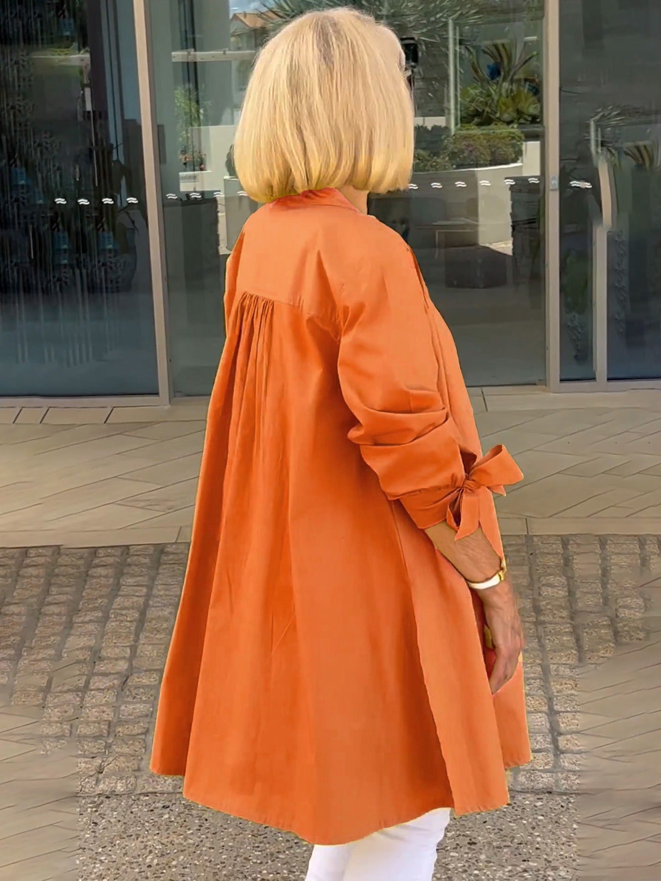 Liora™ - Long Button-Down Cotton Shirt Jacket (Today only: Buy 1, get 1 free!)