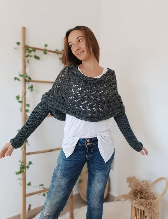 Alyssa - Boho Knit Shawl - Flattering and Comfortable
