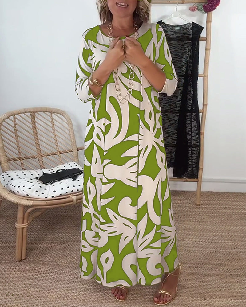 Jewel - Robe imprimée à manches longues et col rond