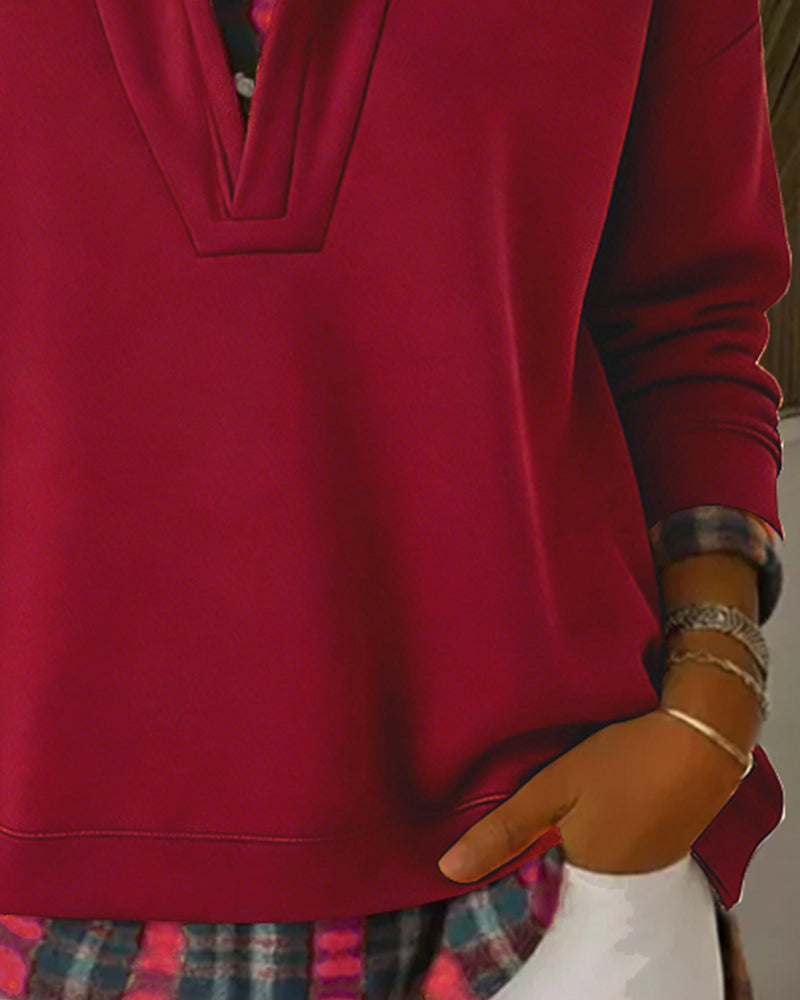 Ceralinae - Hoodie, two-piece set, tartan print