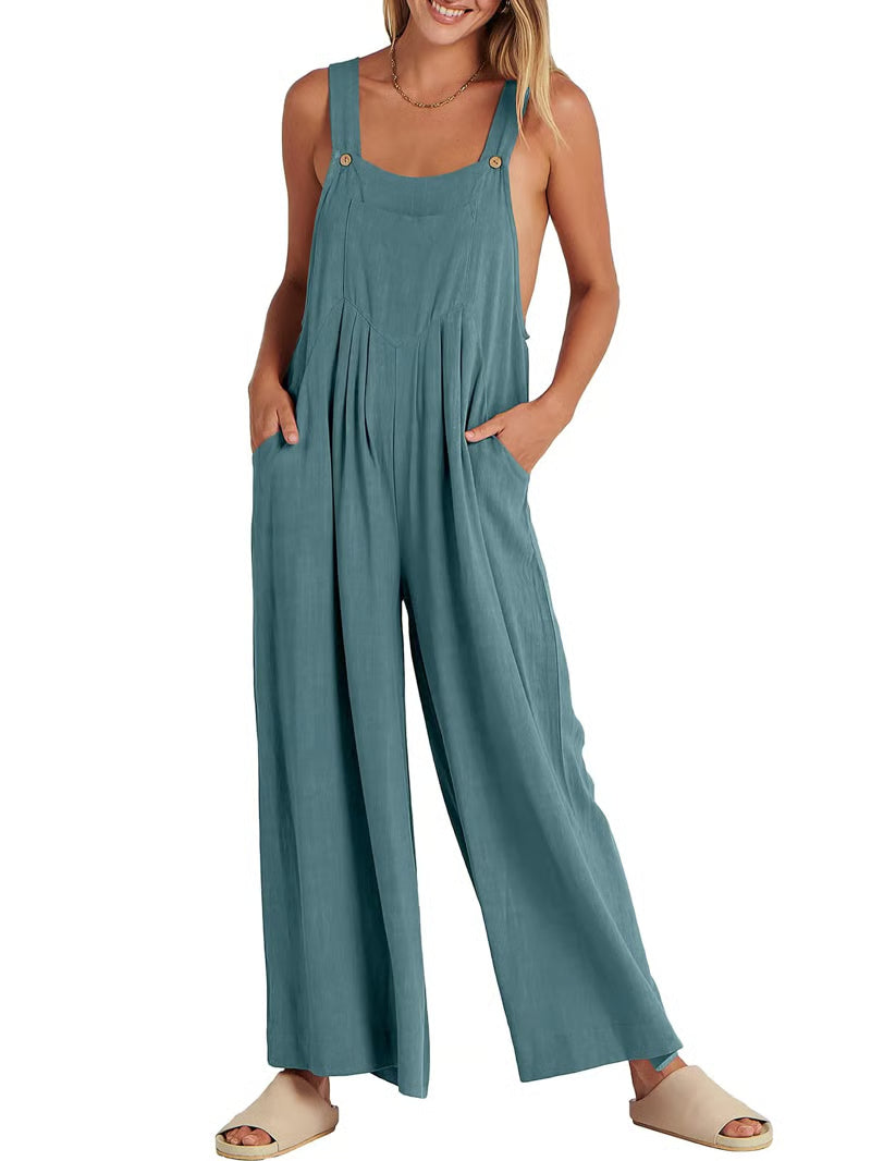 Giulena - Sleeveless Wide Leg Jumpsuit