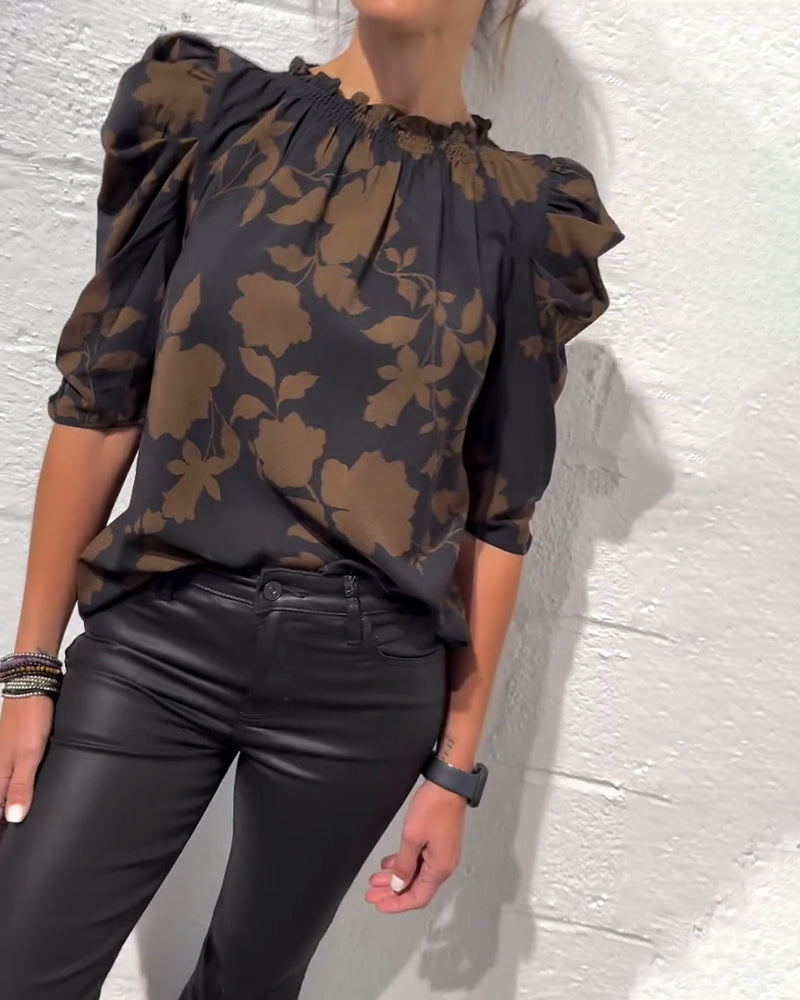 Bellamy - Puff Sleeve Blouse with Ruffles