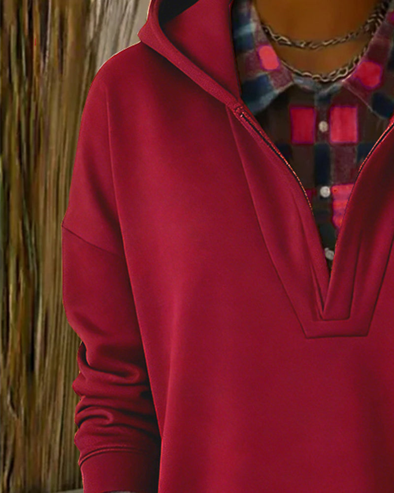 Ceralinae - Hoodie, two-piece set, tartan print