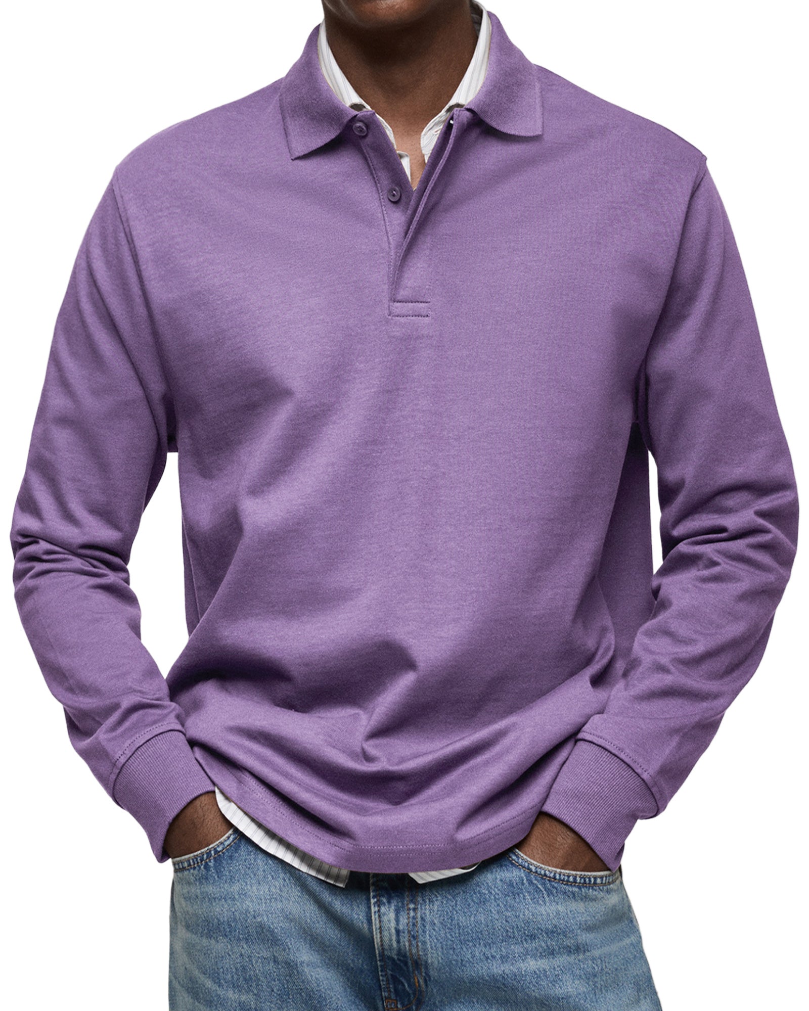 Olivier - Men's Luxury Long Sleeve Polo Shirt