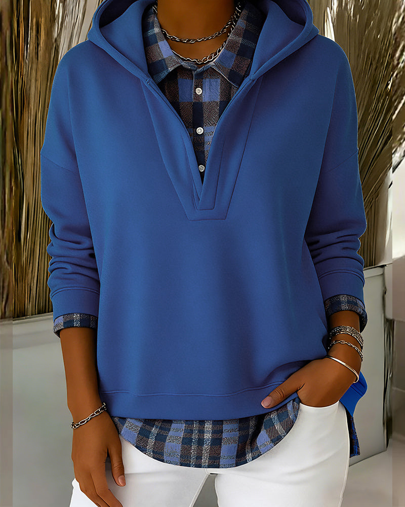 Ceralinae - Hoodie, two-piece set, tartan print