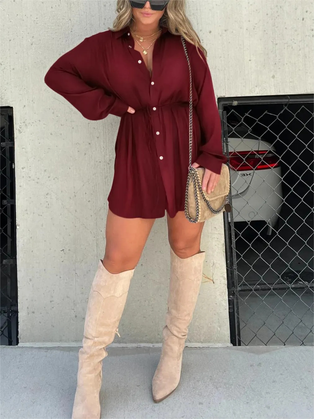 Demi-Short Jumpsuit in Trendy Satin