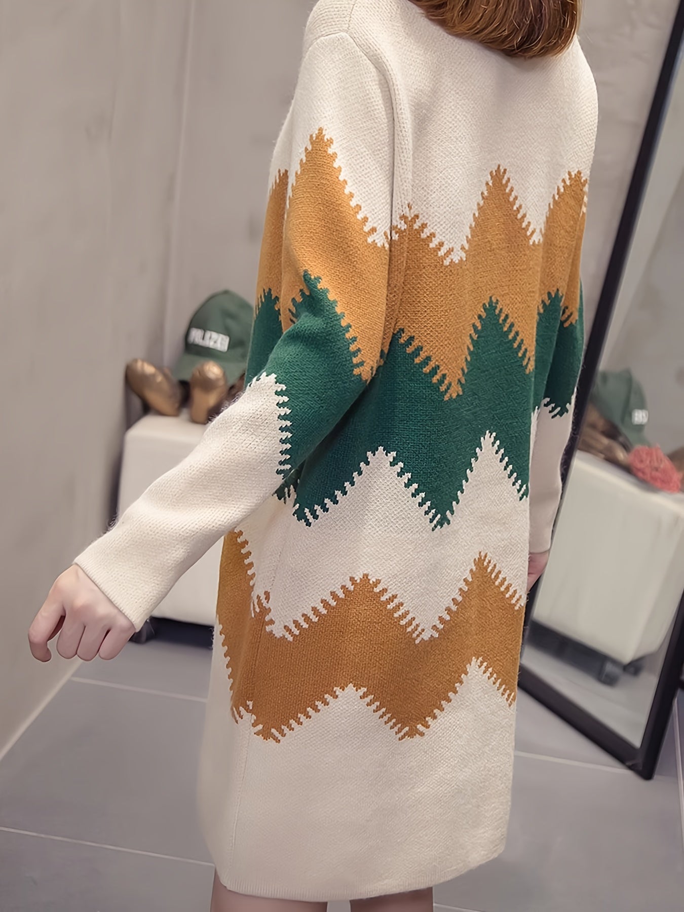 Mirabelle - Robe chandail chic à blocs de couleurs pour femmes