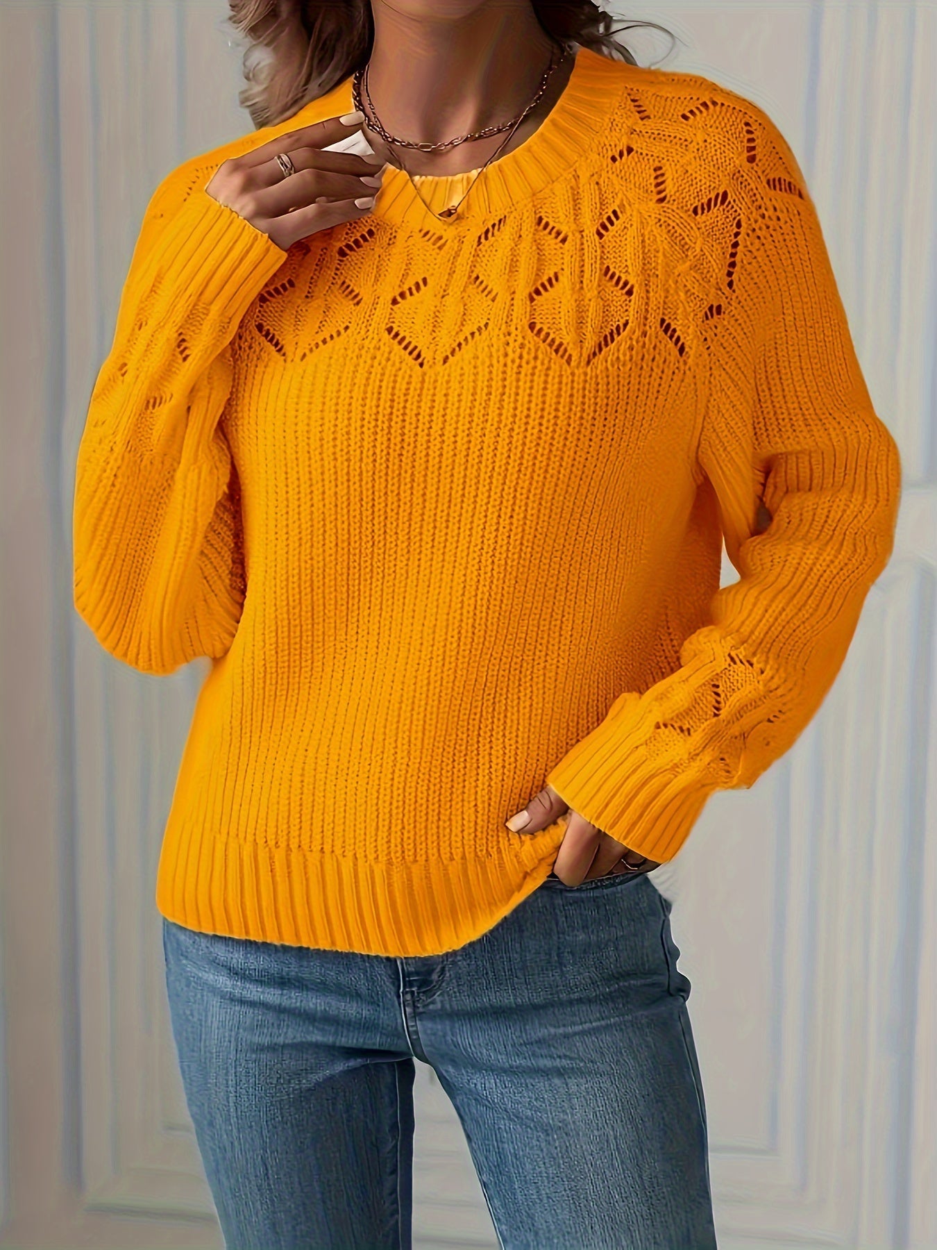 Joravelisse - Elegant Long-Sleeved Knit Sweater