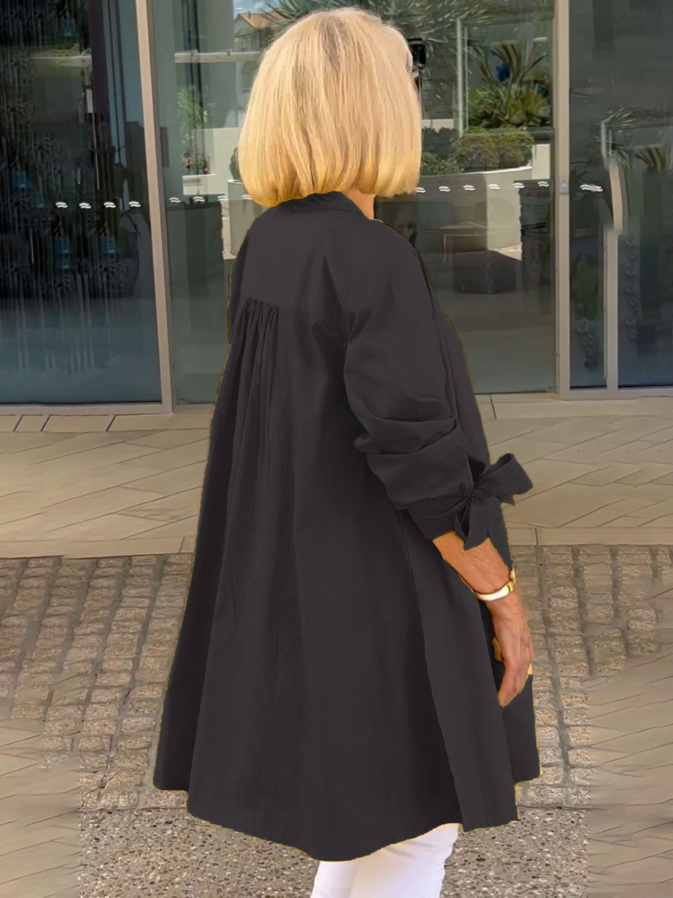 Liora™ - Long Button-Down Cotton Shirt Jacket (Today only: Buy 1, get 1 free!)