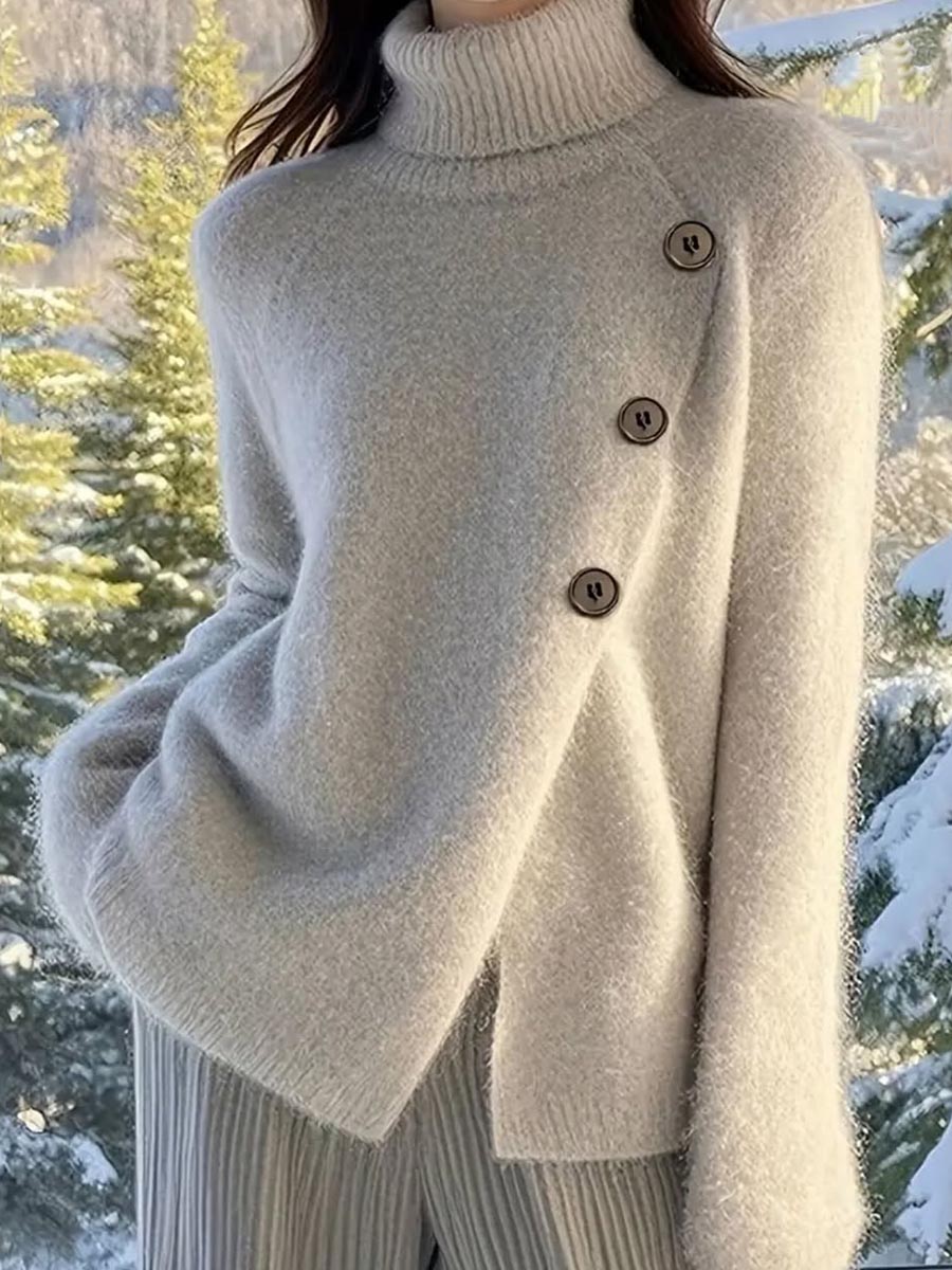 Pavinna - Pull à Col Roulé Décontracté pour Femme