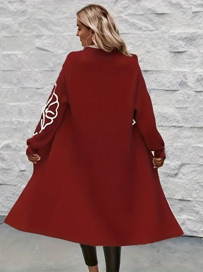 Mirielle - Elegant Floral Drop Shoulder Cardigan