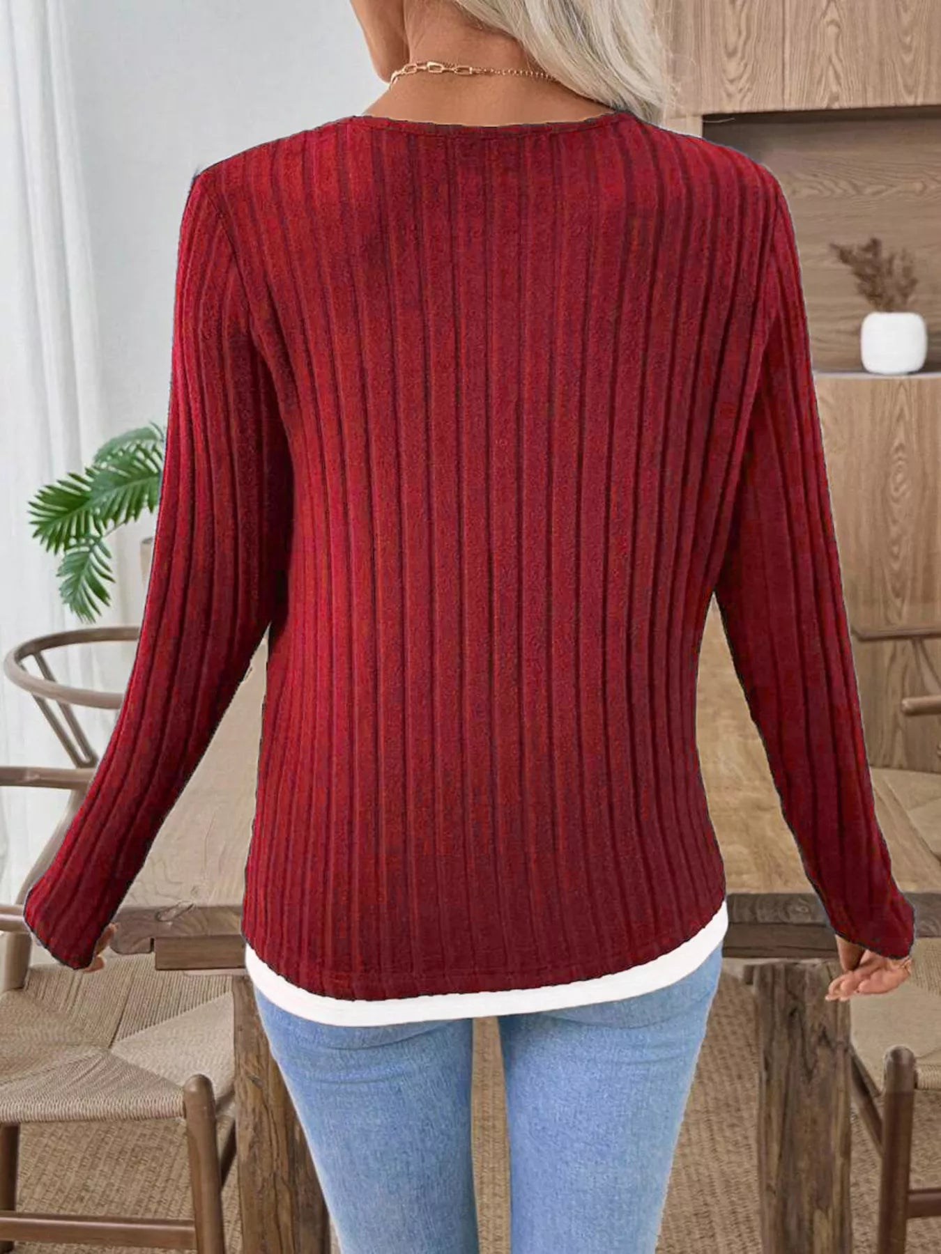 Kalivianne - Long Sleeve Ribbed Winter T-Shirt
