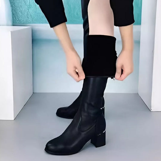 Kaelivra - Bottines Chaudes en Cuir pour Femme