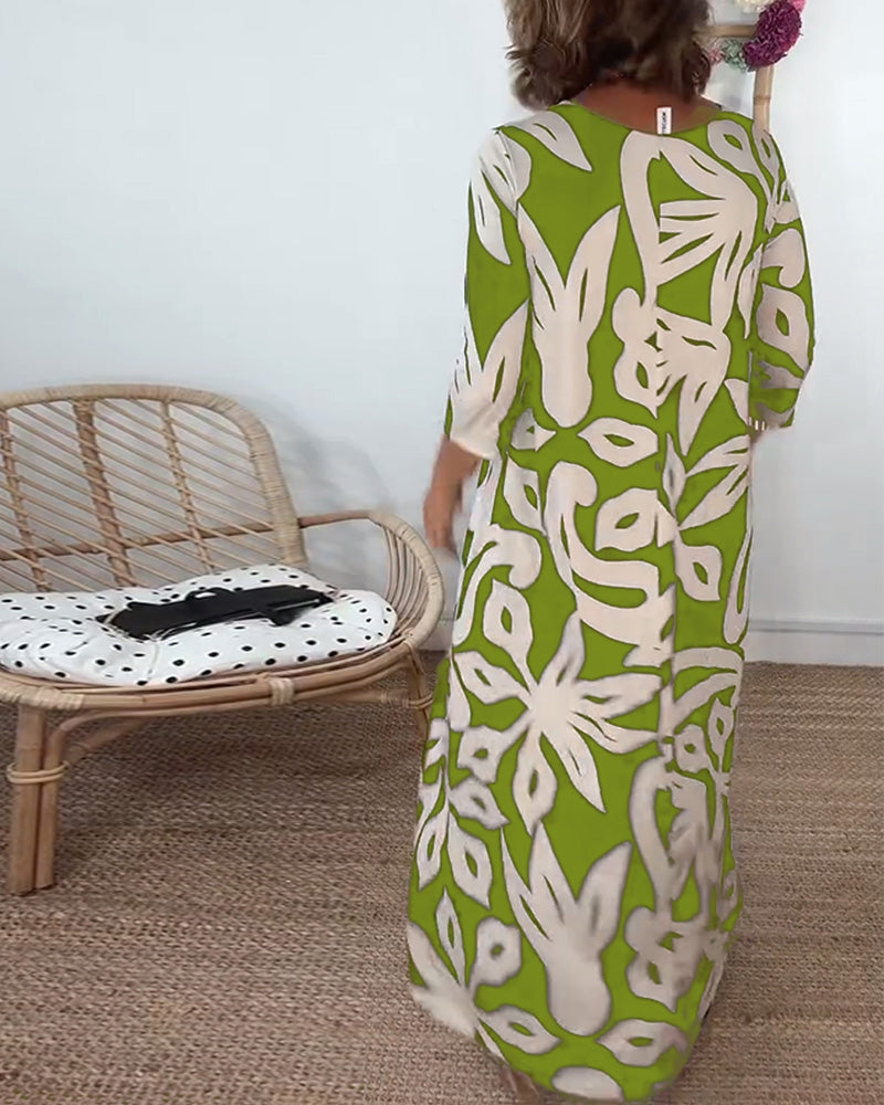 Jewel - Robe imprimée à manches longues et col rond