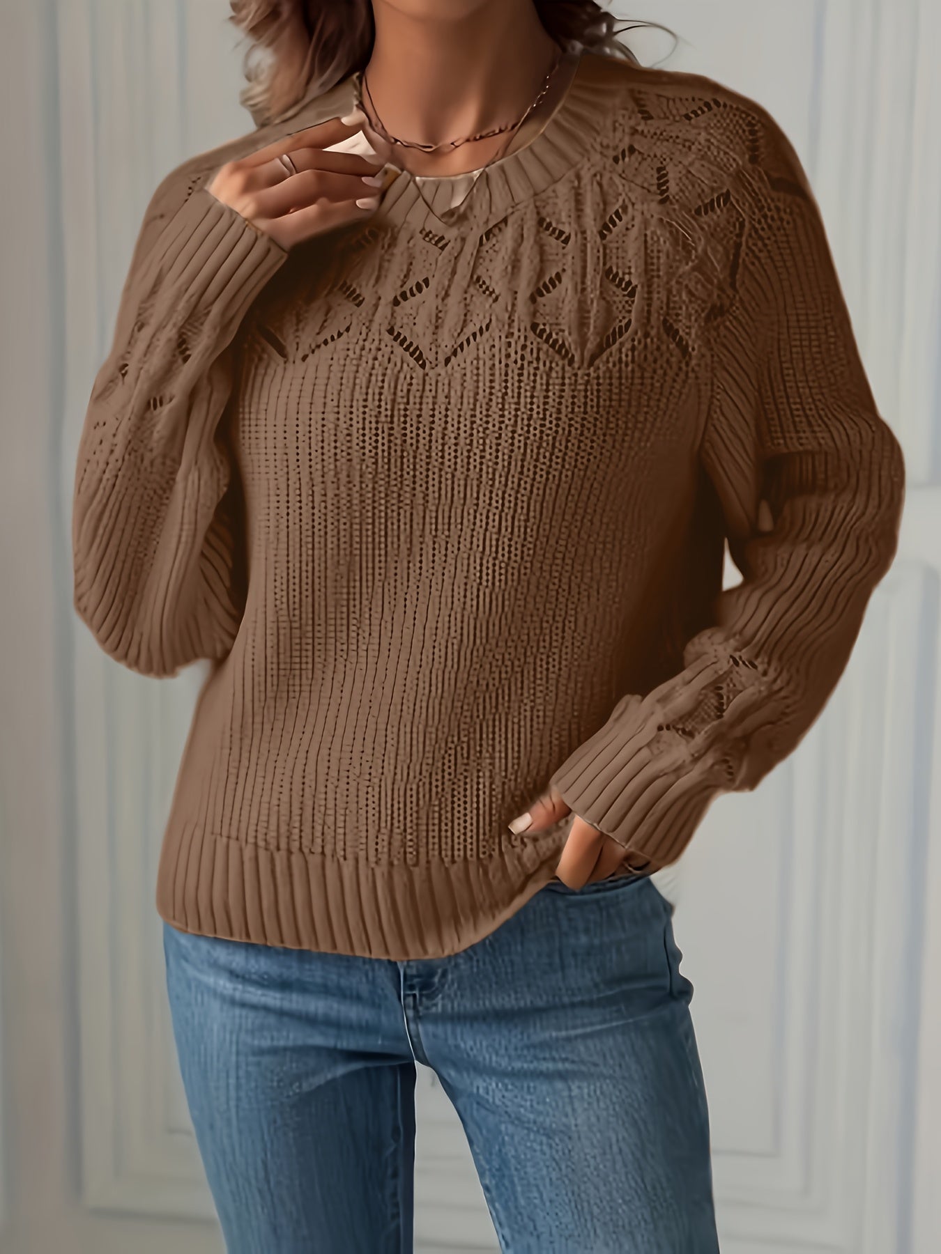 Joravelisse - Elegant Long-Sleeved Knit Sweater