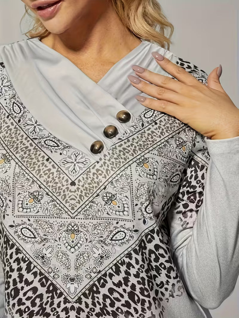 Noralivessa - Ethnic-Inspired Printed Mini Dress