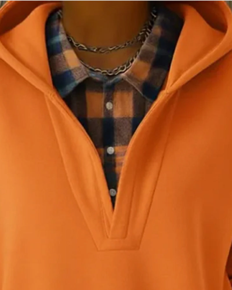 Ceralinae - Hoodie, two-piece set, tartan print