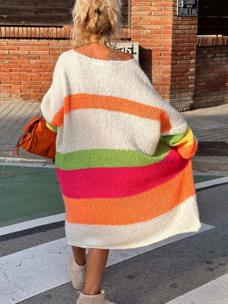 Elviana - Color Block Cashmere Sweater Dress