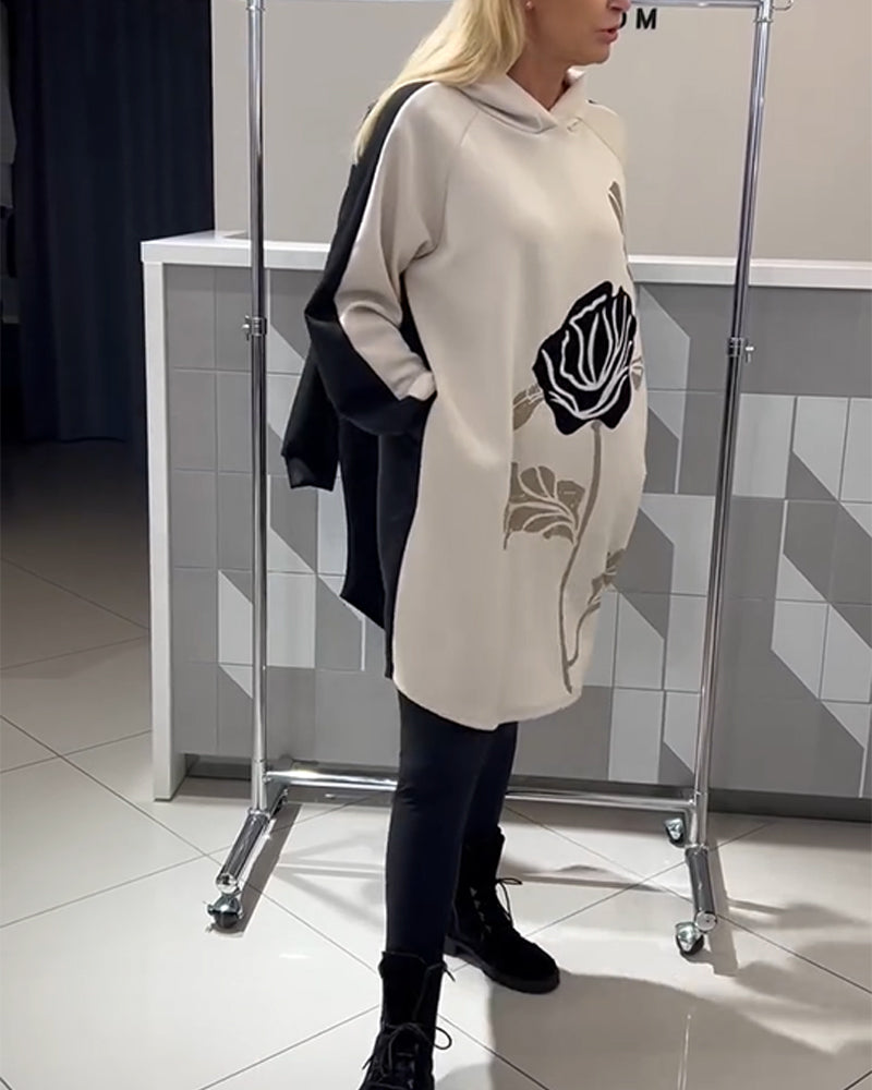 Kalirissa - Robe à Capuche avec Imprimé Fleuri