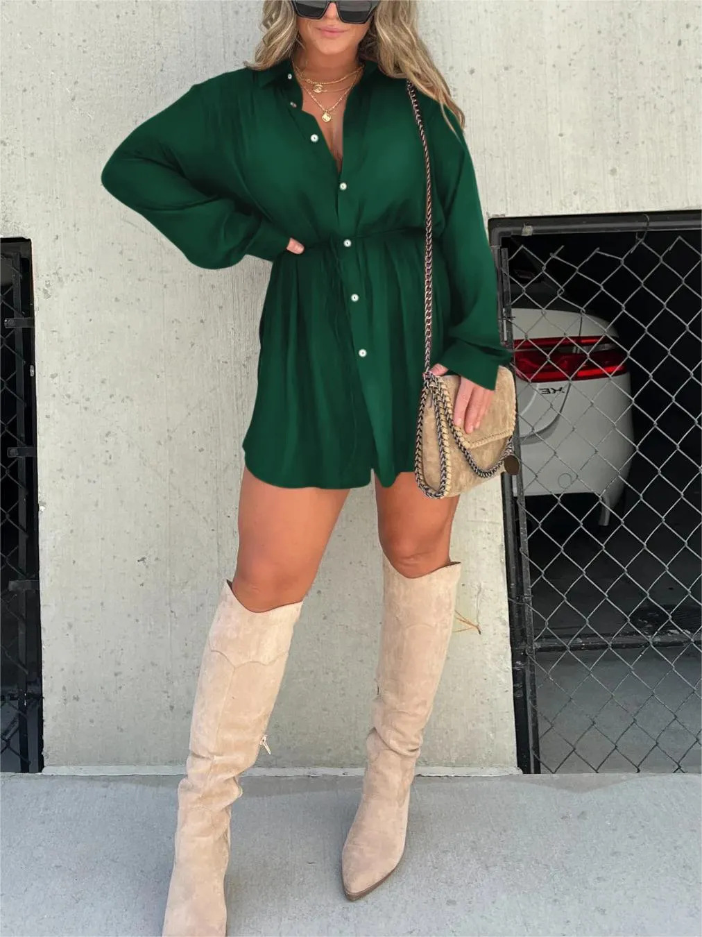 Demi-Short Jumpsuit in Trendy Satin