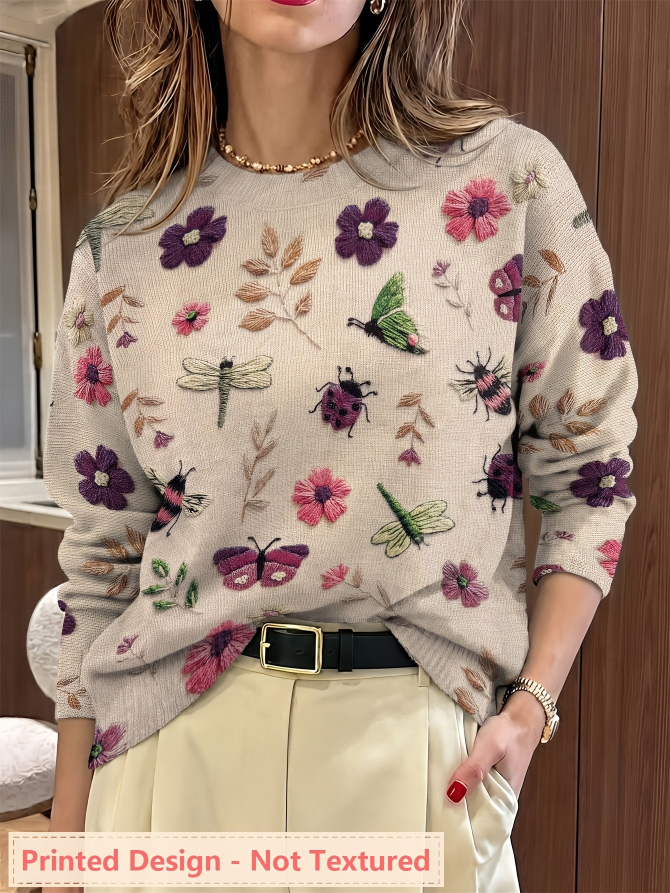 Fiorika - Elegant Nature Embroidered Sweater