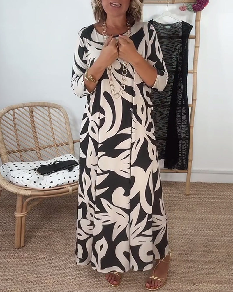 Jewel - Robe imprimée à manches longues et col rond