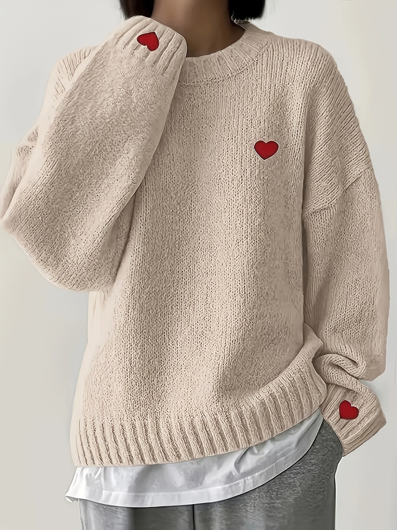 Lunetta - Casual Knit Heart Sweater