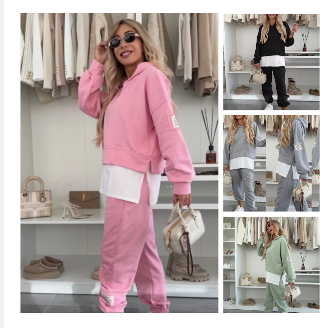 Philippine - Ensemble Sweatshirt à Capuche Patchwork