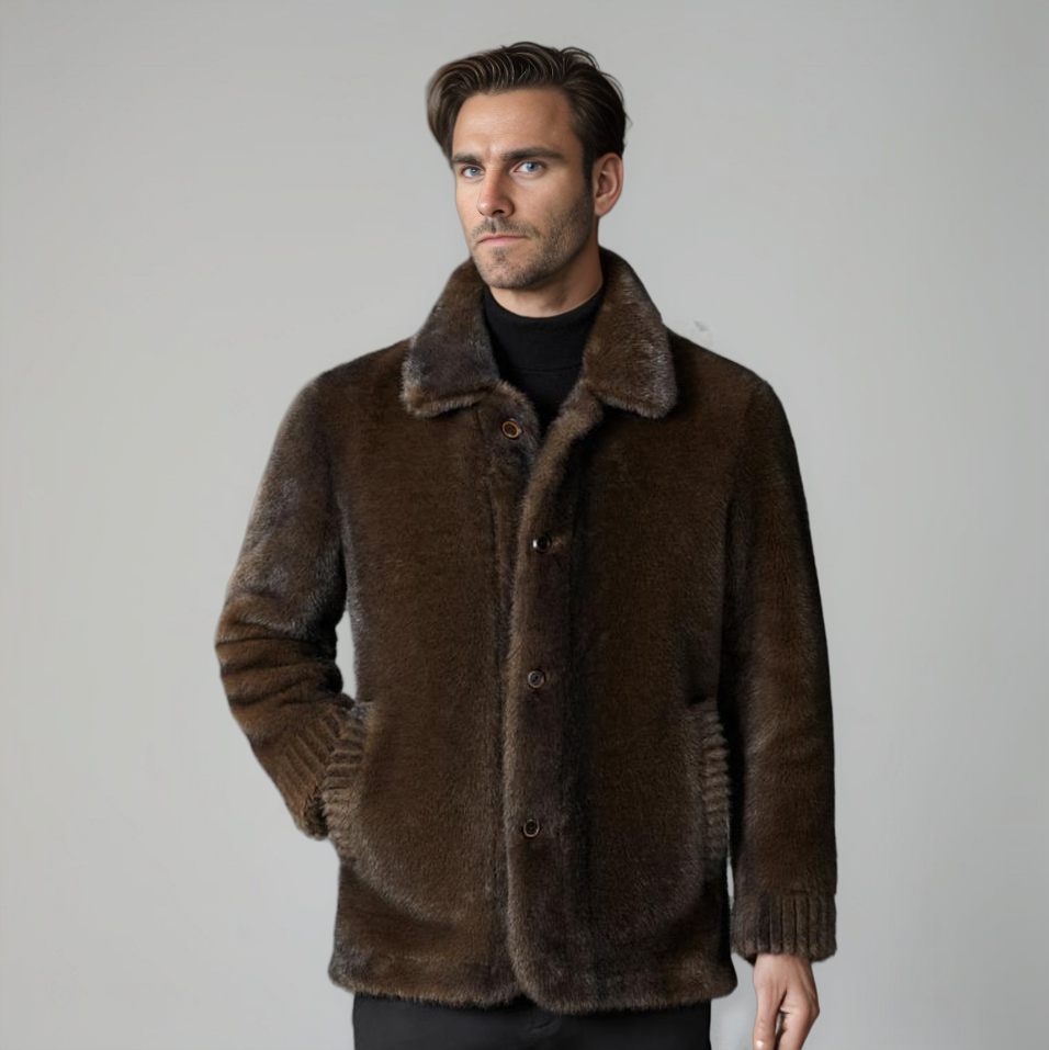 Aldéric - Men's Elegant Faux Fur Parka Coat
