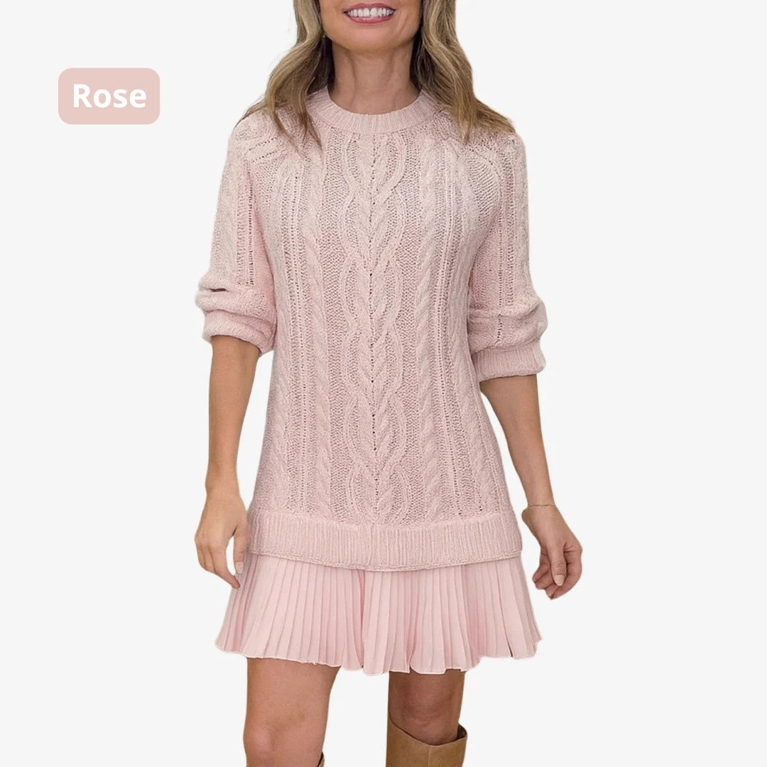 Marivessa - Warm and Elegant Cable Sweater Dress for Winter