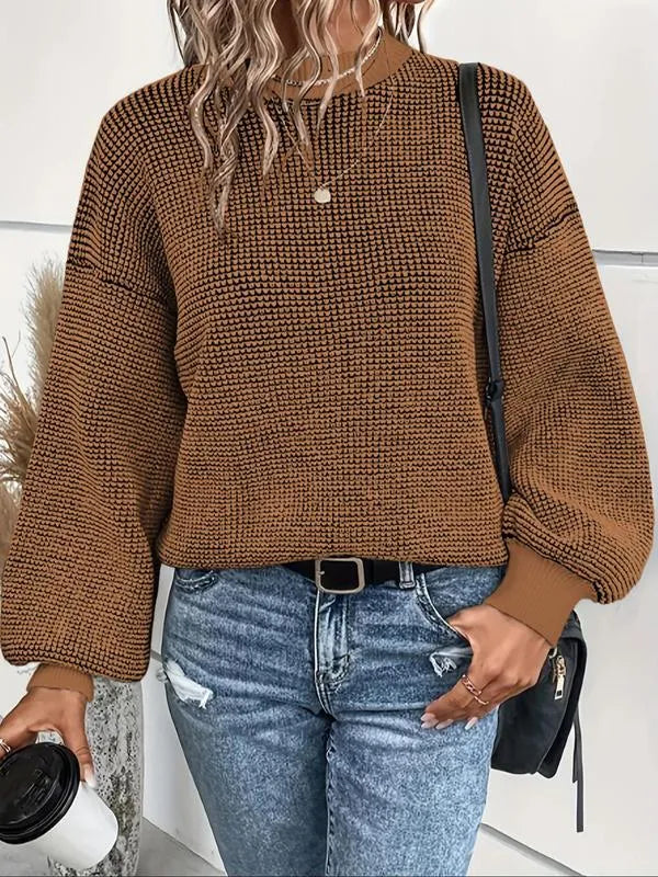 Bijou - Pull Tricoté Femme à Manches Lanternes