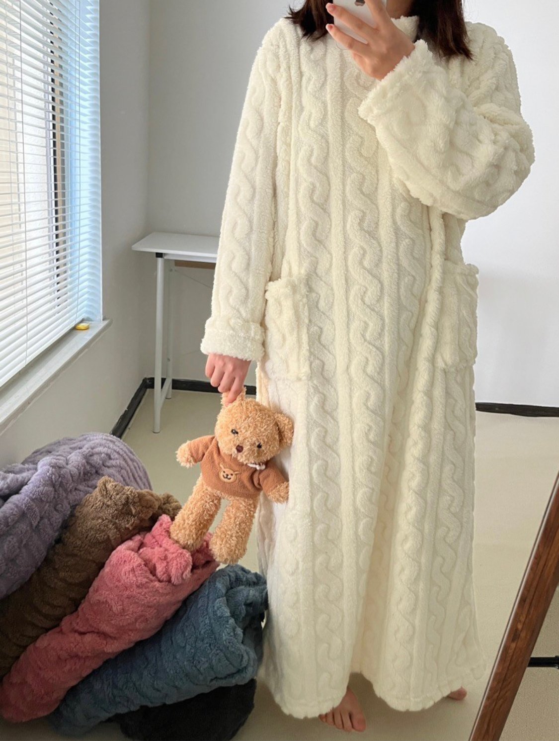 Oravienna - Robe D’Hiver Ultra-Douce En Polaire Jacquard