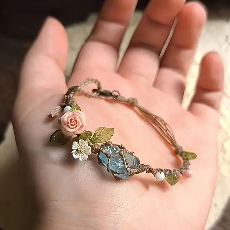 Elyssavine - Bracelet Bohème Fleur & Cristal