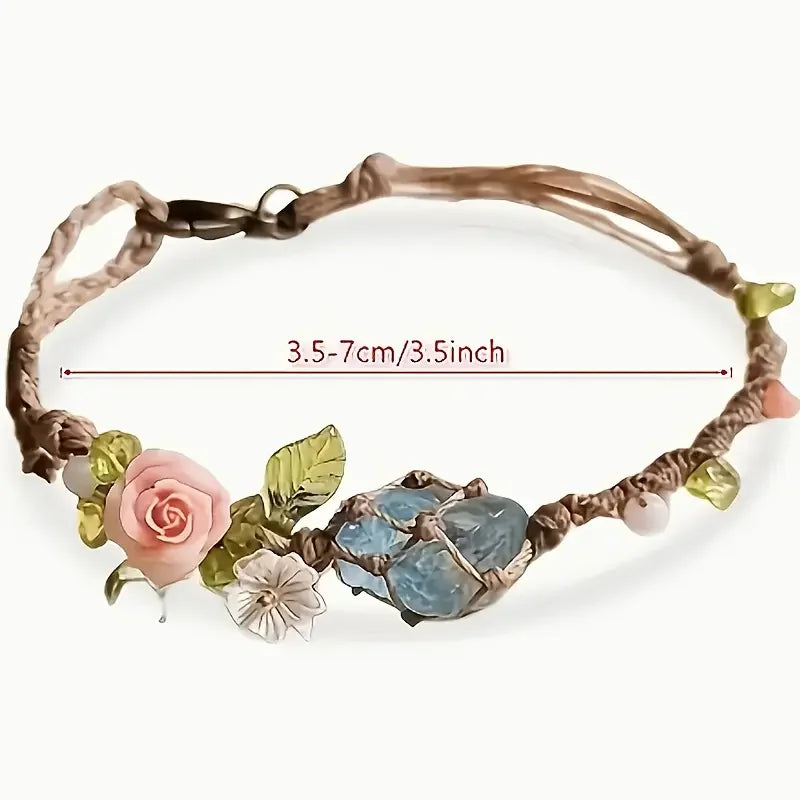 Elyssavine - Bracelet Bohème Fleur & Cristal
