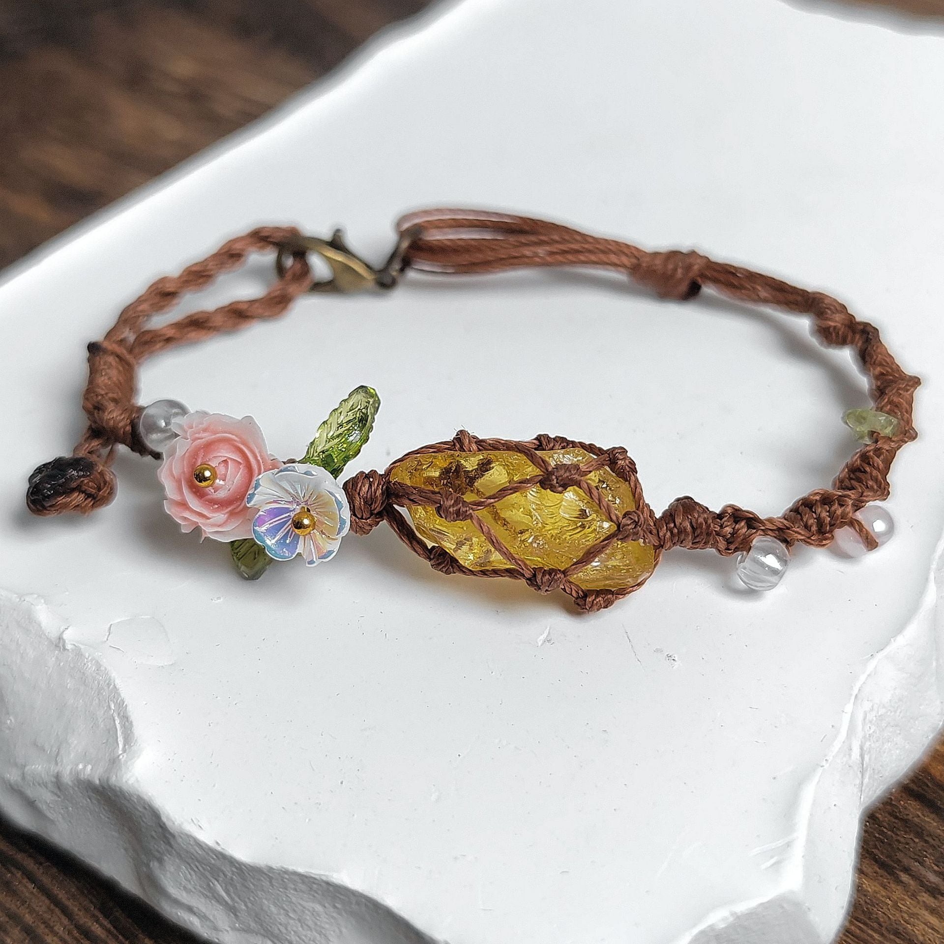 Elyssavine - Bracelet Bohème Fleur & Cristal