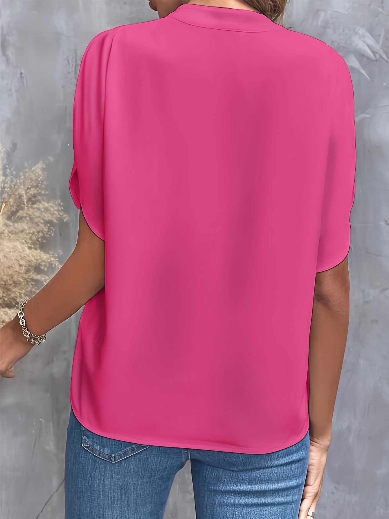 Kiana™ - Solid Color V-Neck Blouse