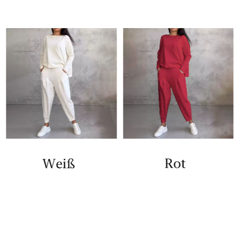 Ophélie™ - Manches longues avec col rond & Pantalon Ensemble 2 pièces