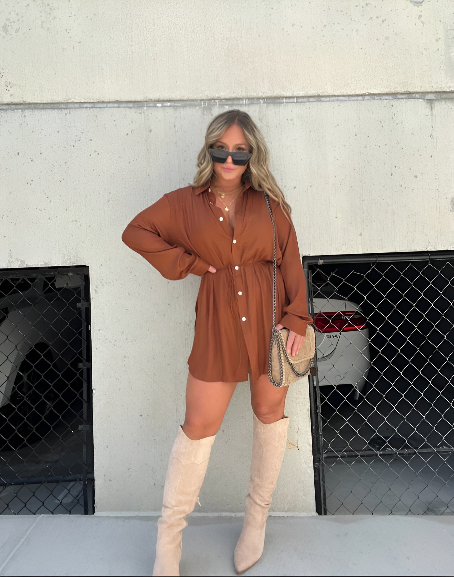 Demi-Short Jumpsuit in Trendy Satin
