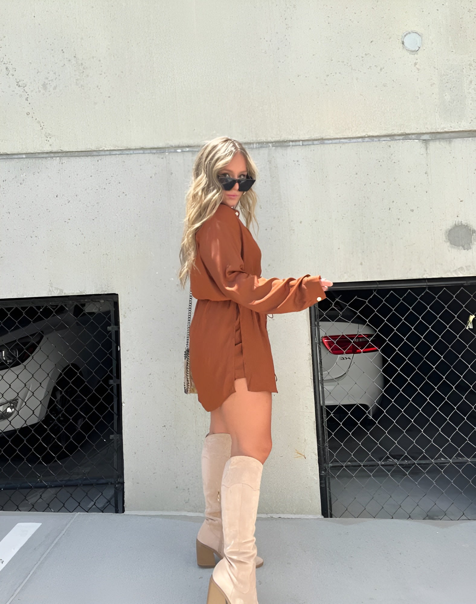 Demi-Short Jumpsuit in Trendy Satin