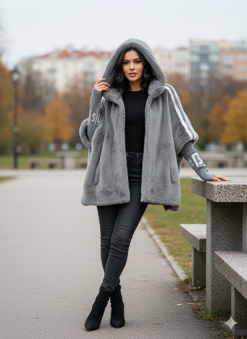 Fioralyn - Women's Faux Fur Hooded Coat