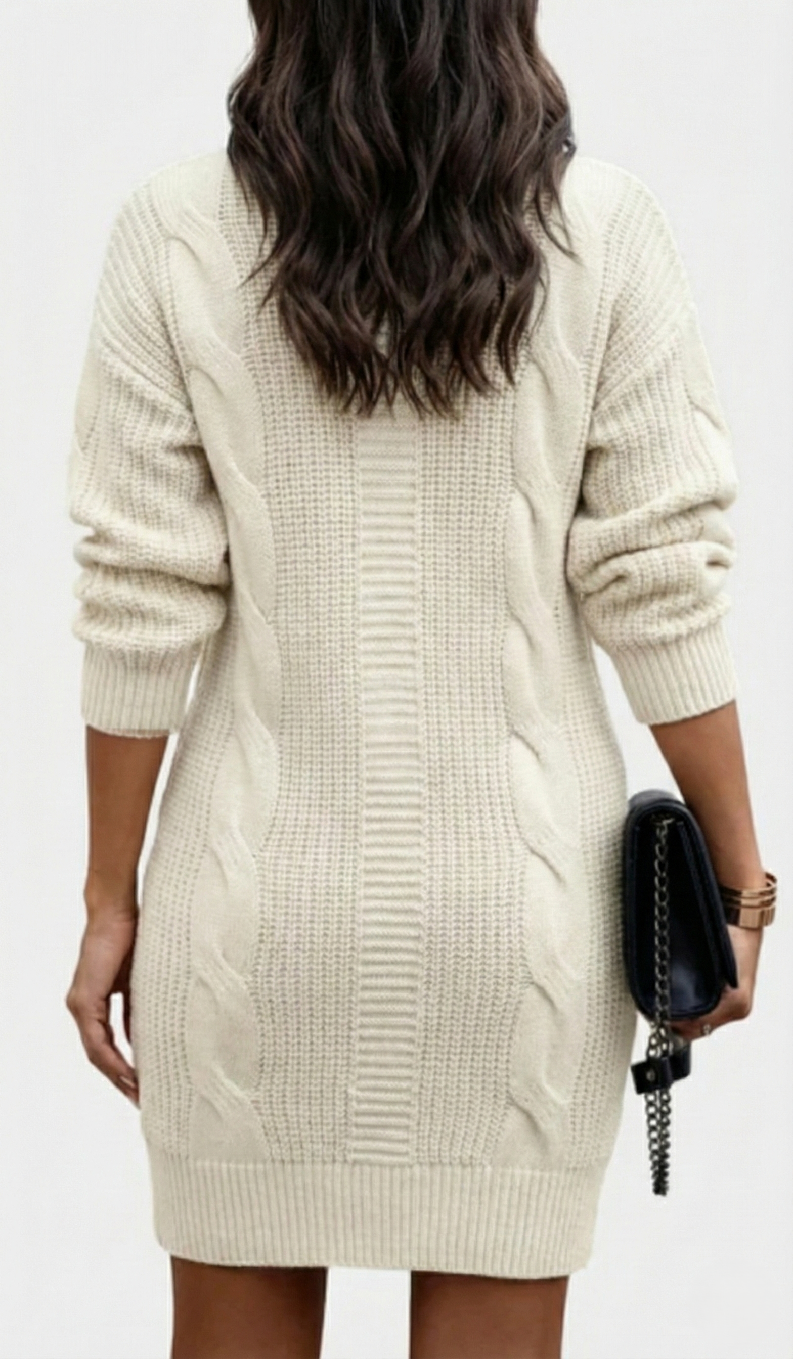 Elinora - Cozy Knit Turtleneck Sweater Dress