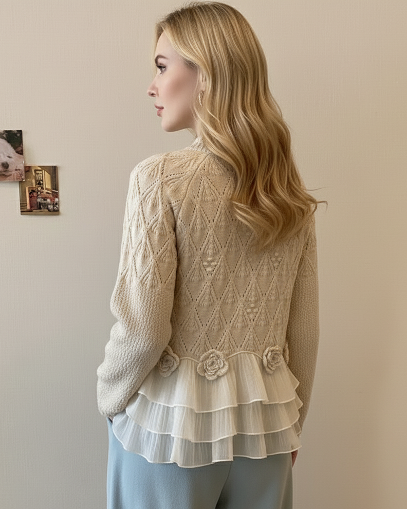 Selavellisse - Romantic Ruffled Knitted Cardigan