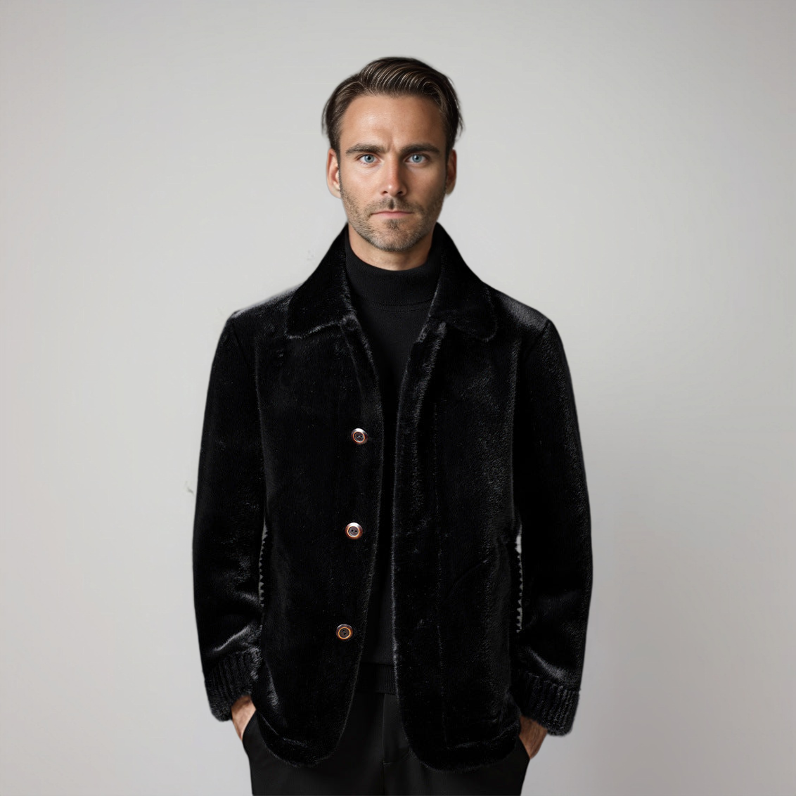 Aldéric - Manteau Parka Homme Fausse Fourrure Élégant