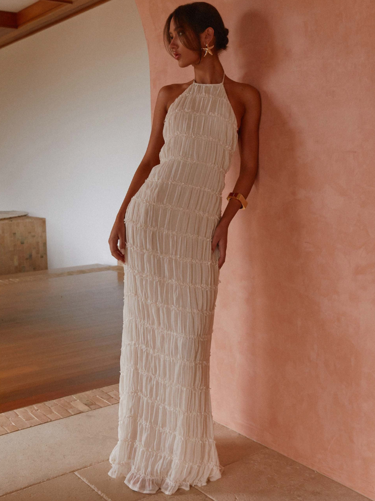 Olga - Robe Longue à Décolleté Halter