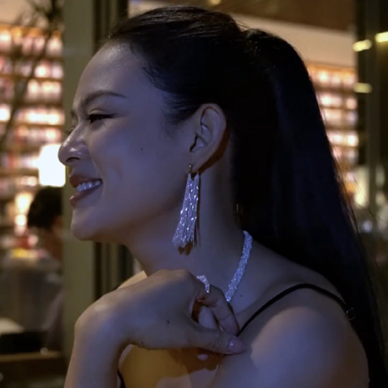 Lunavienne - Boucles d’Oreilles Cascade à Franges