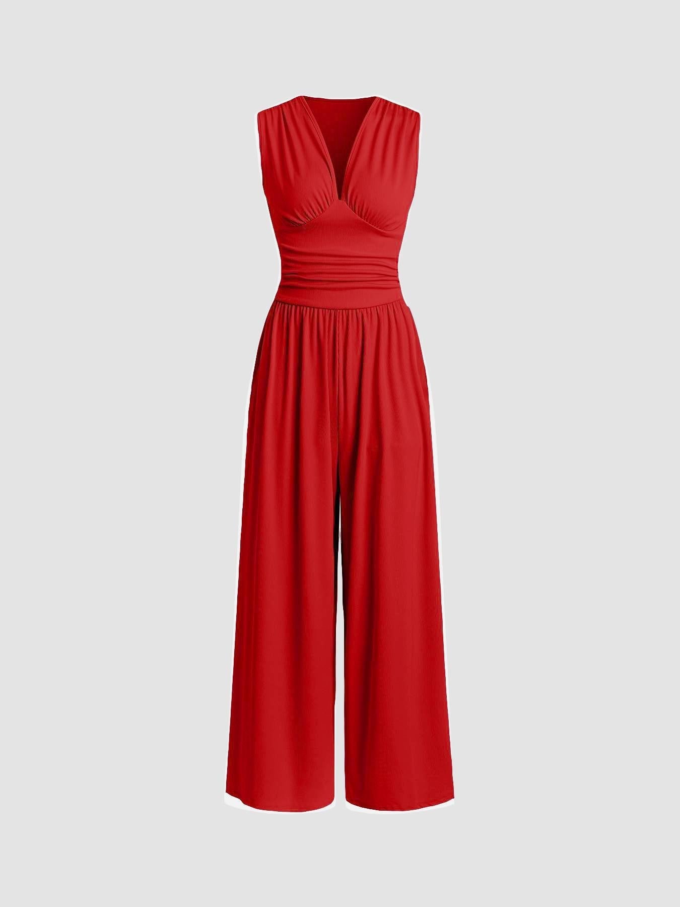 Selenae - Chic sleeveless wide-leg jumpsuit