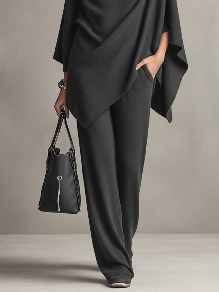 Noraliviennea - Elegant Draped Two-Piece Set