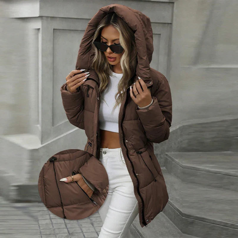 Florianne - Veste D’Hiver Élégante En Coton Avec Capuche Vintage