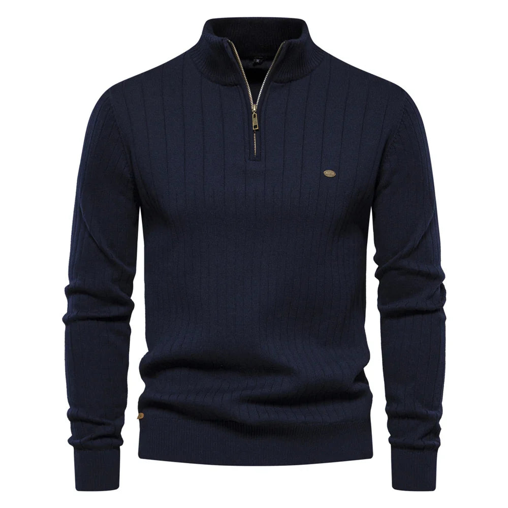 Aloïs - Men's winter sweater with zipped neck and optimal warmth