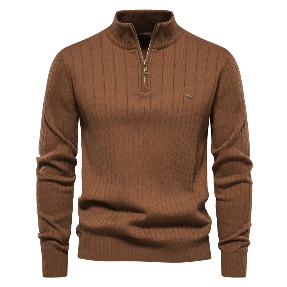Aloïs - Men's winter sweater with zipped neck and optimal warmth